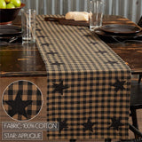 Black Star Raven 13x72 Table Runner & 6 pc 12x18 Placemat Set