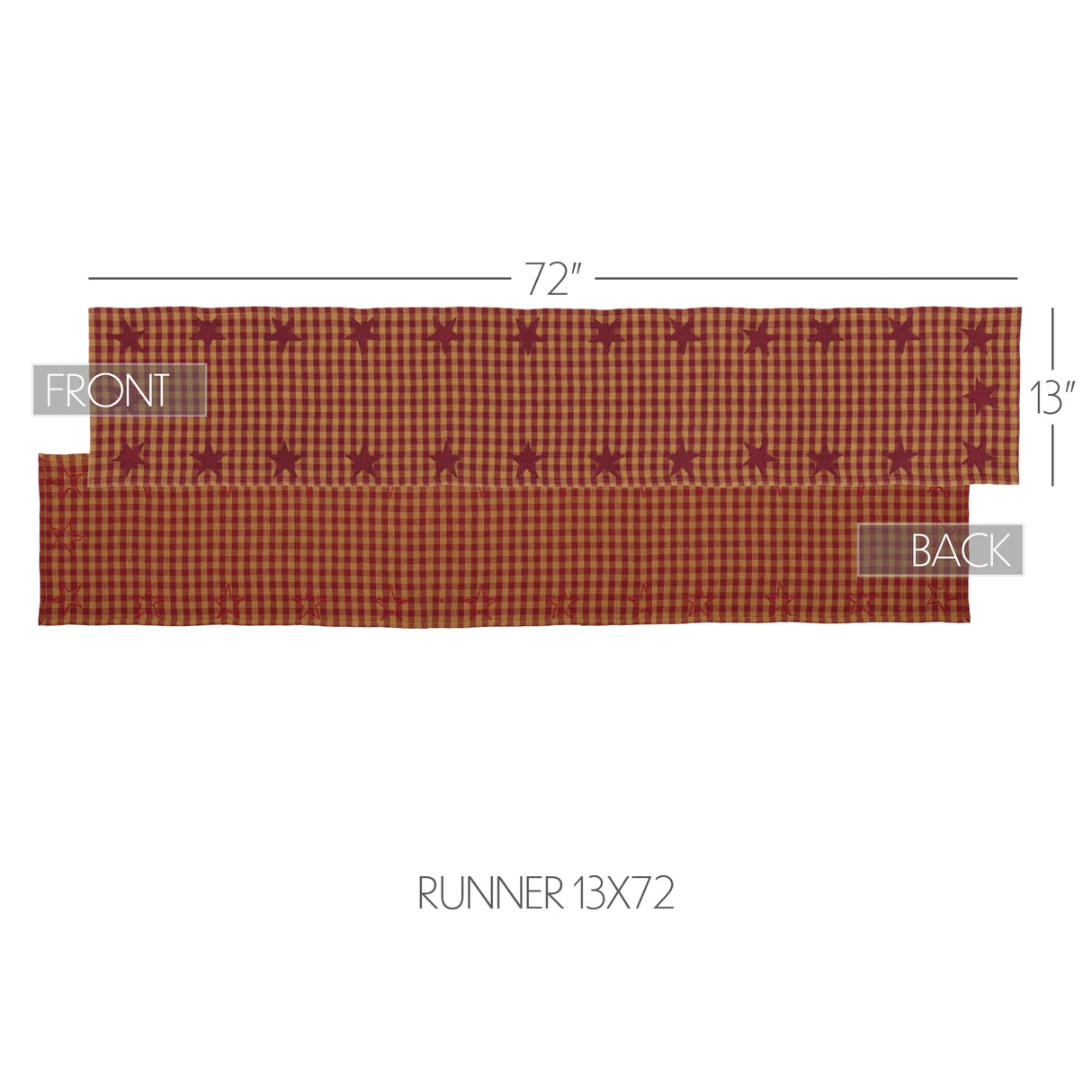 Burgundy Star Burgundy 13x72 Table Runner & 6 pc 12x18 Placemat Set