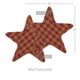 Burgundy Star Trivet Star Shape 10, Set of 3