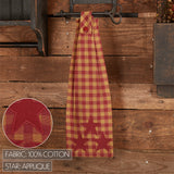 VHC Brands Burgundy Star 6PC Set 2 Oven Mitts 2 Pot Holders and 2 Tea Towels