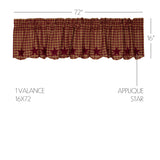 Burgundy Star Curtain Set
