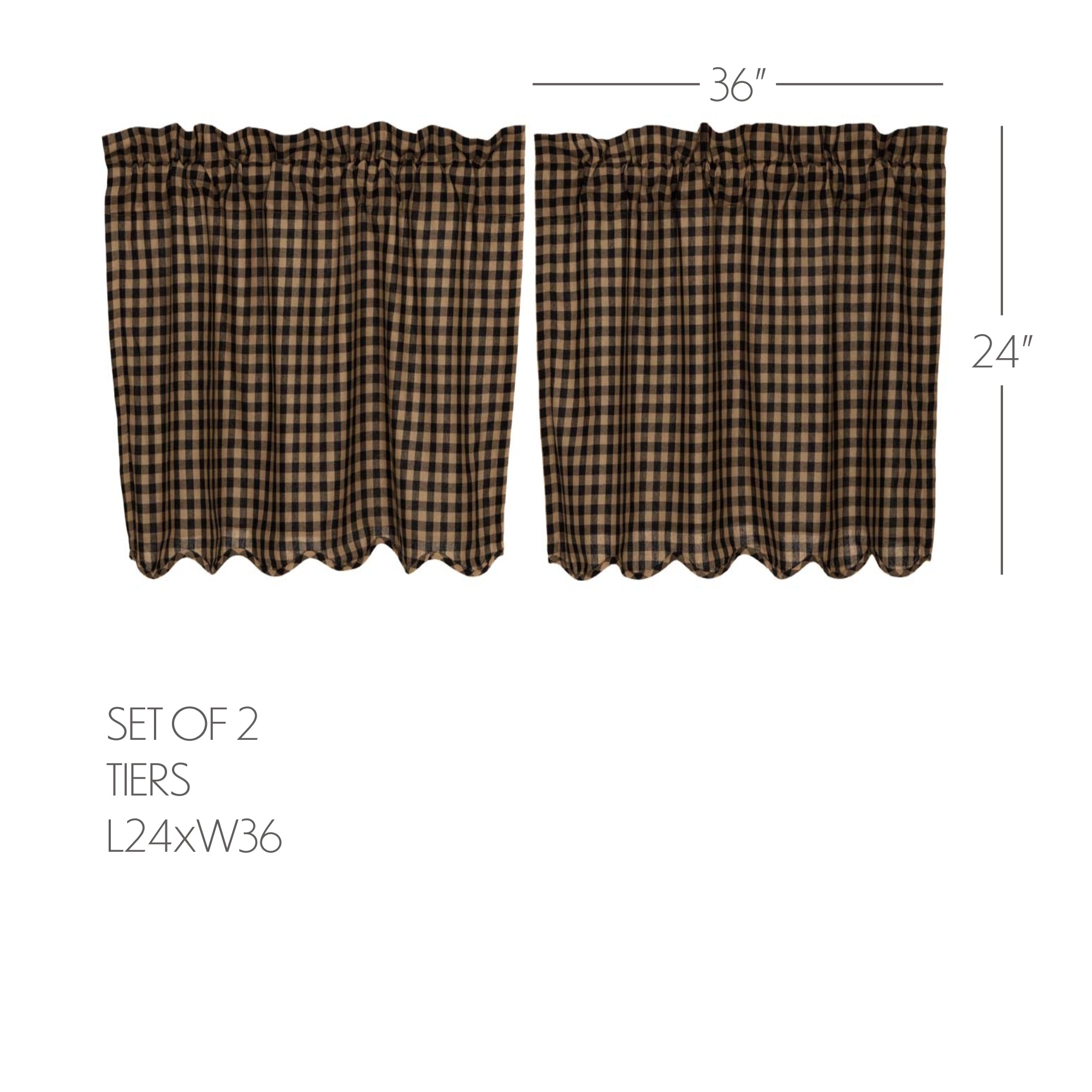 VHC Brands Check Curtain - Thumbnail 4