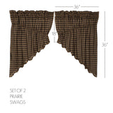 Black Check Curtain Set