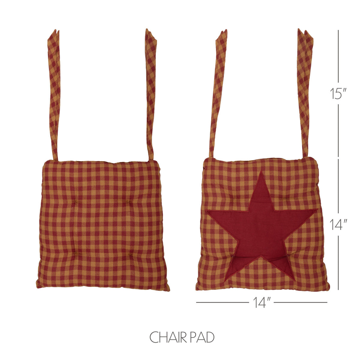 Burgundy Star 14 Inch Chair Pad
