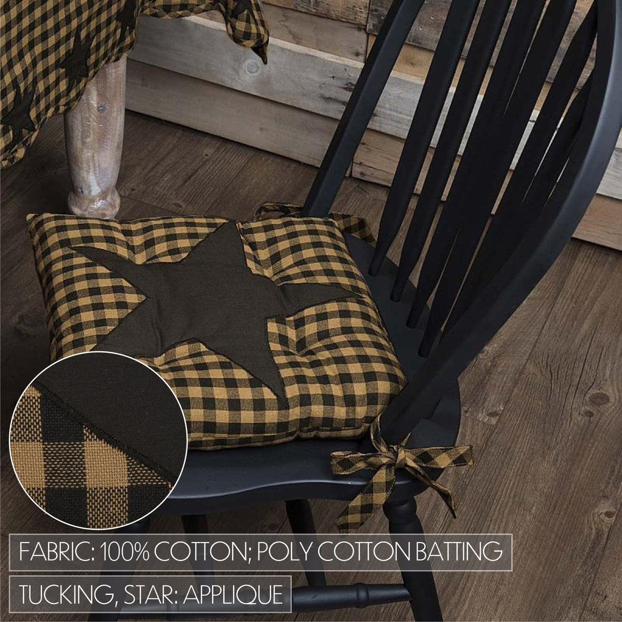 Black Star 15 Inch Chair Pad