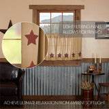 Burlap Natural with Star Curtain Set