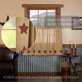 Burlap Natural with Star Curtain Set