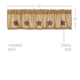 Burlap Natural with Star Curtain Set