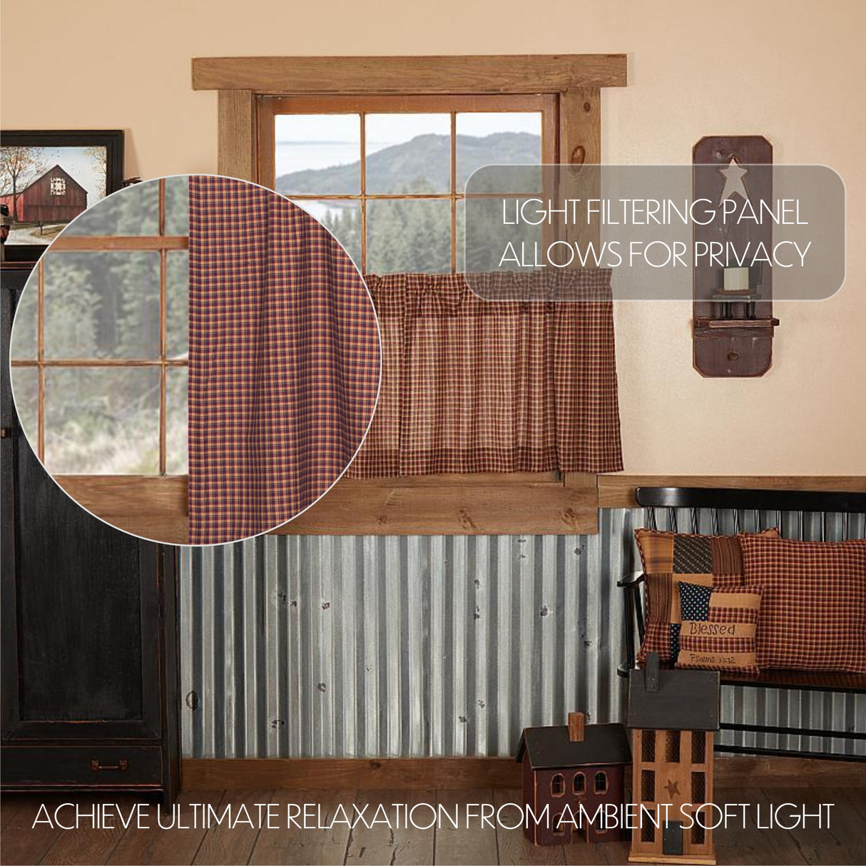 Patriotic Patch Curtain Set