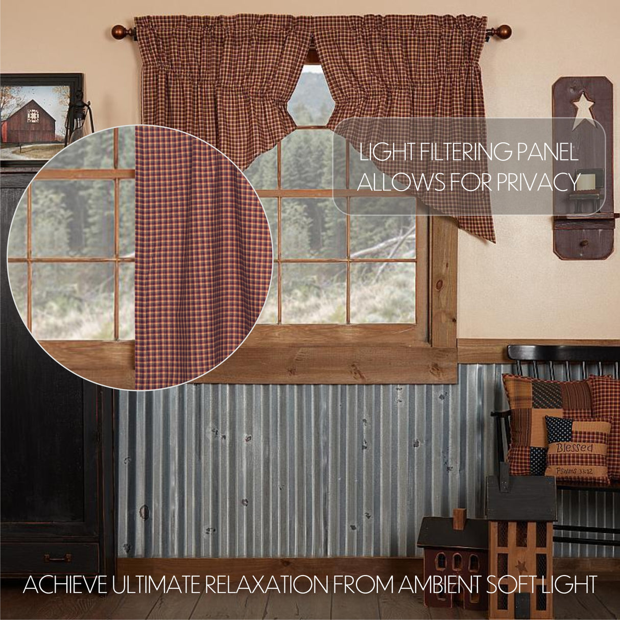 Patriotic Patch Curtain Set