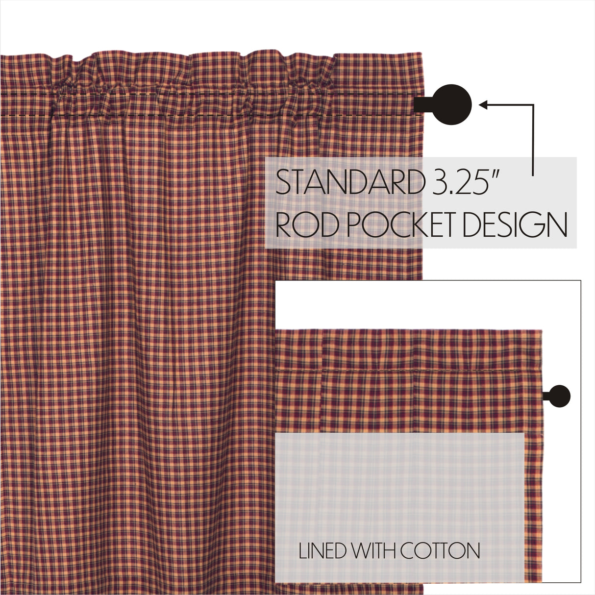 Patriotic Patch Curtain Set