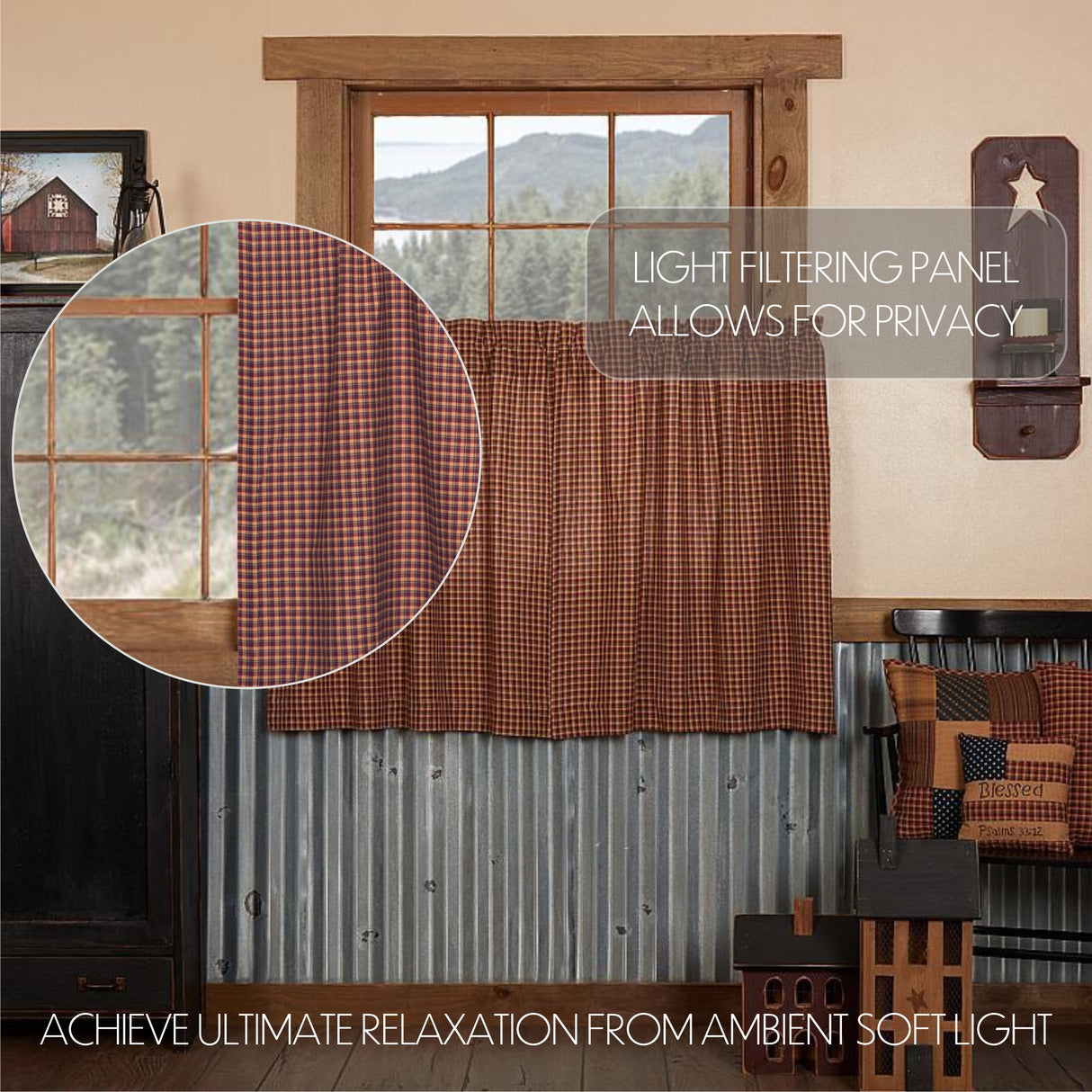 Patriotic Patch Curtain Set