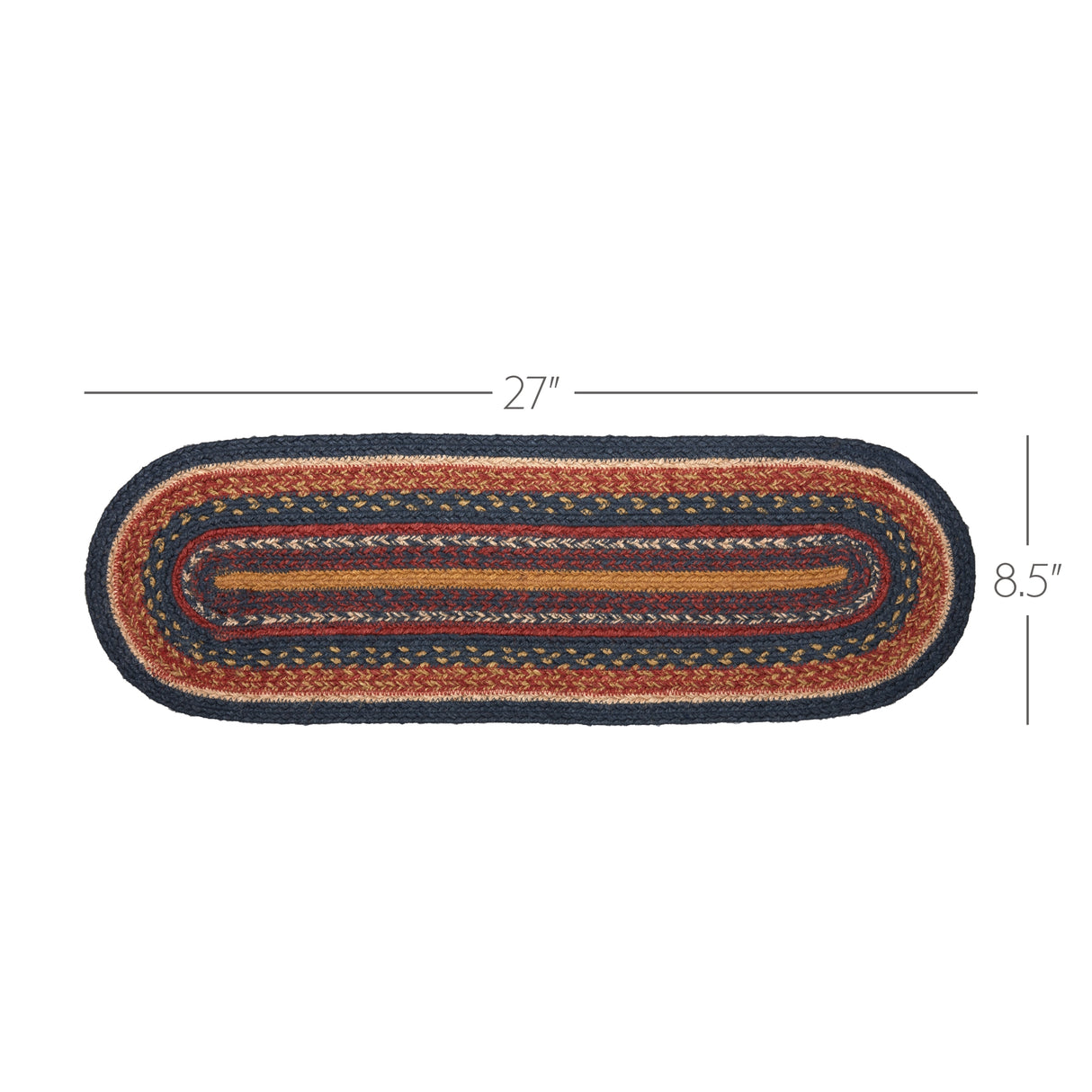 Stratton Jute Stair Tread Oval Latex 8.5x27, Set of 7