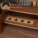 Potomac Jute Stair Tread Stencil Stars Rect Latex 8.5x27, Set of 7
