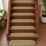 Kettle Grove Jute Stair Tread Oval Latex 8.5x27, Set of 7