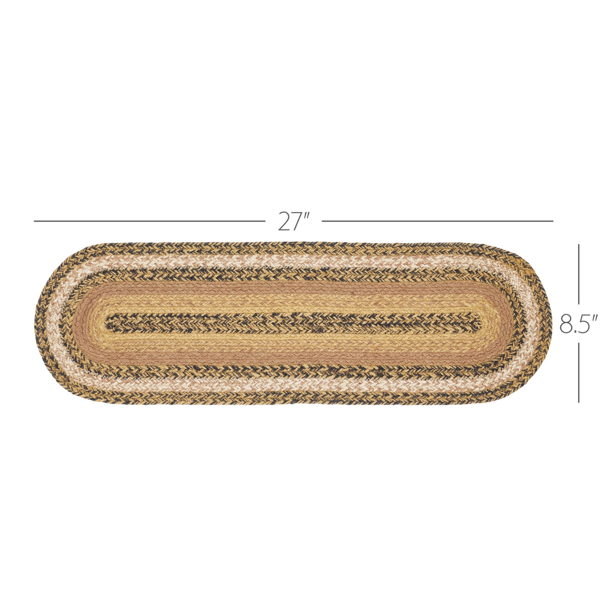 Kettle Grove Jute Stair Tread Oval Latex 8.5x27, Set of 7