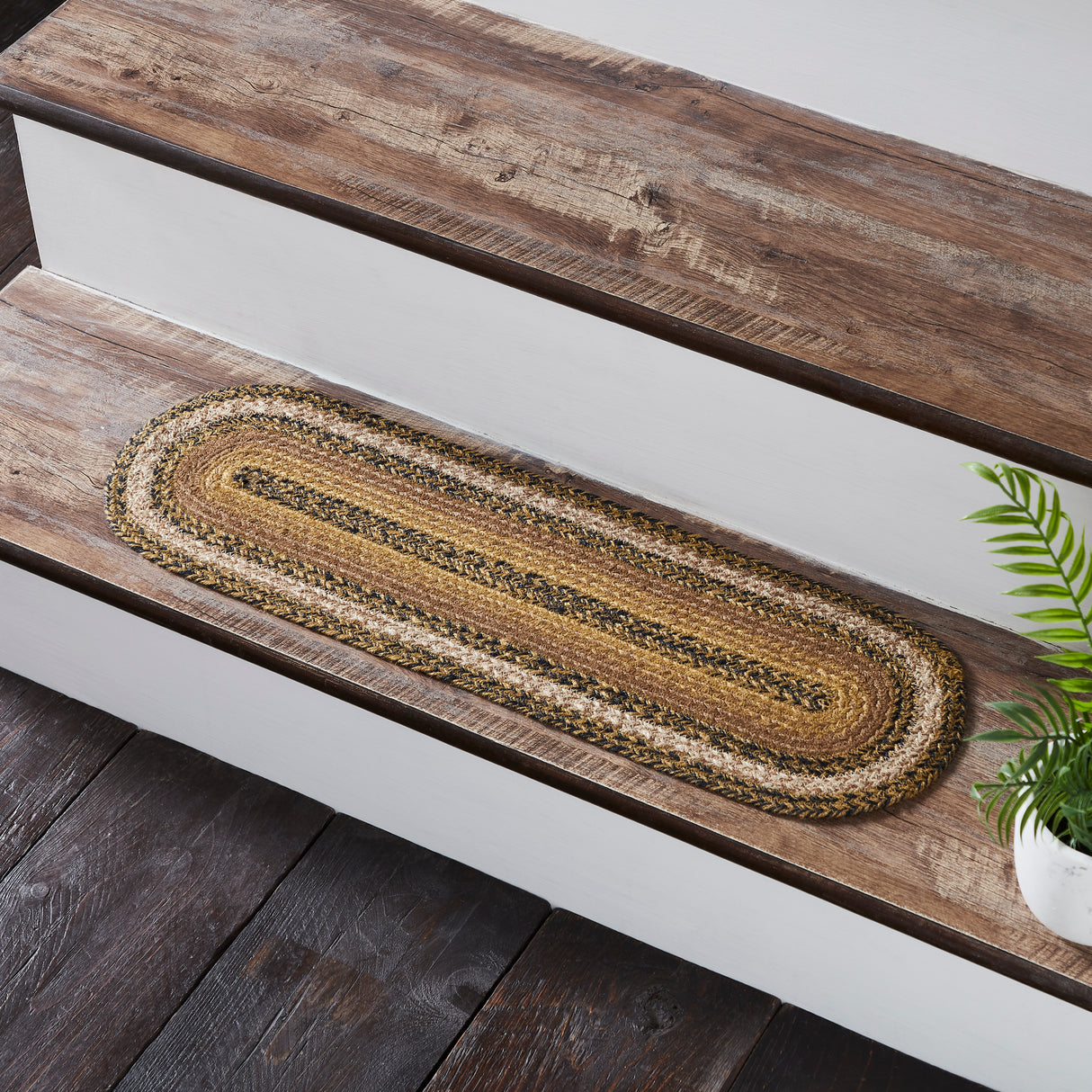 Kettle Grove Jute Stair Tread Oval Latex 8.5x27, Set of 7
