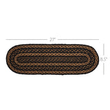 Black & Tan Jute Stair Tread Oval Latex 8.5x27, Set of 7