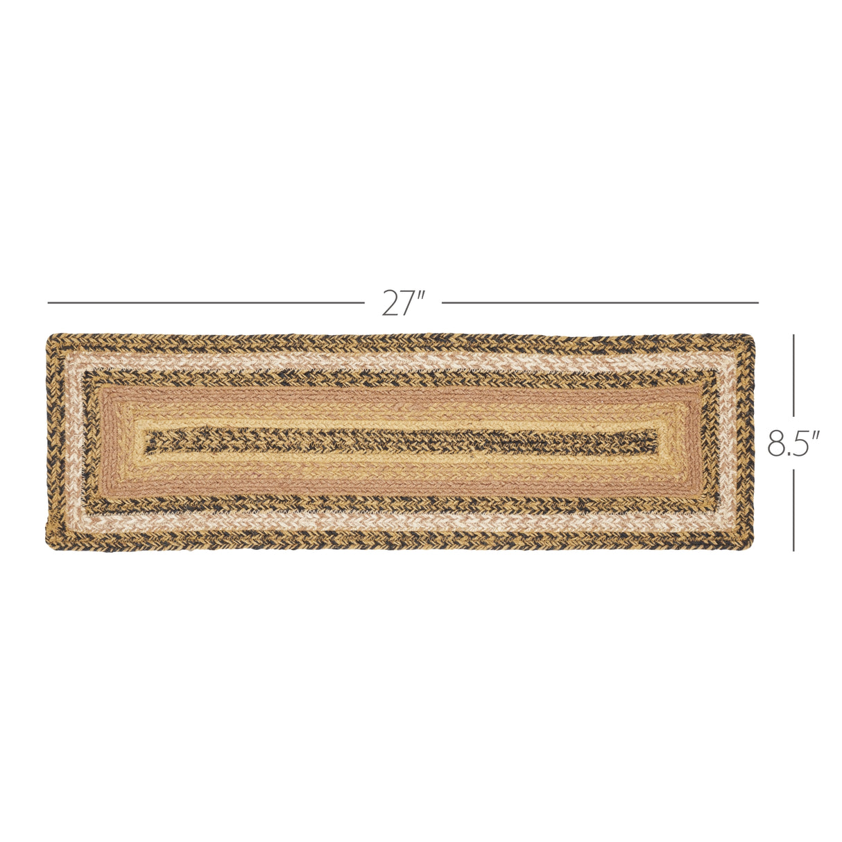 Kettle Grove Jute Stair Tread Rect Latex 8.5x27, Set of 7