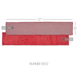 Tannen Deep Red 13x72 Table Runner & 6 pc 12x18 Placemat Set
