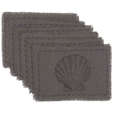 Sandy Grey Burlap Metal Grey 13x72 Table Runner & 6 pc 12x18 Placemat Set