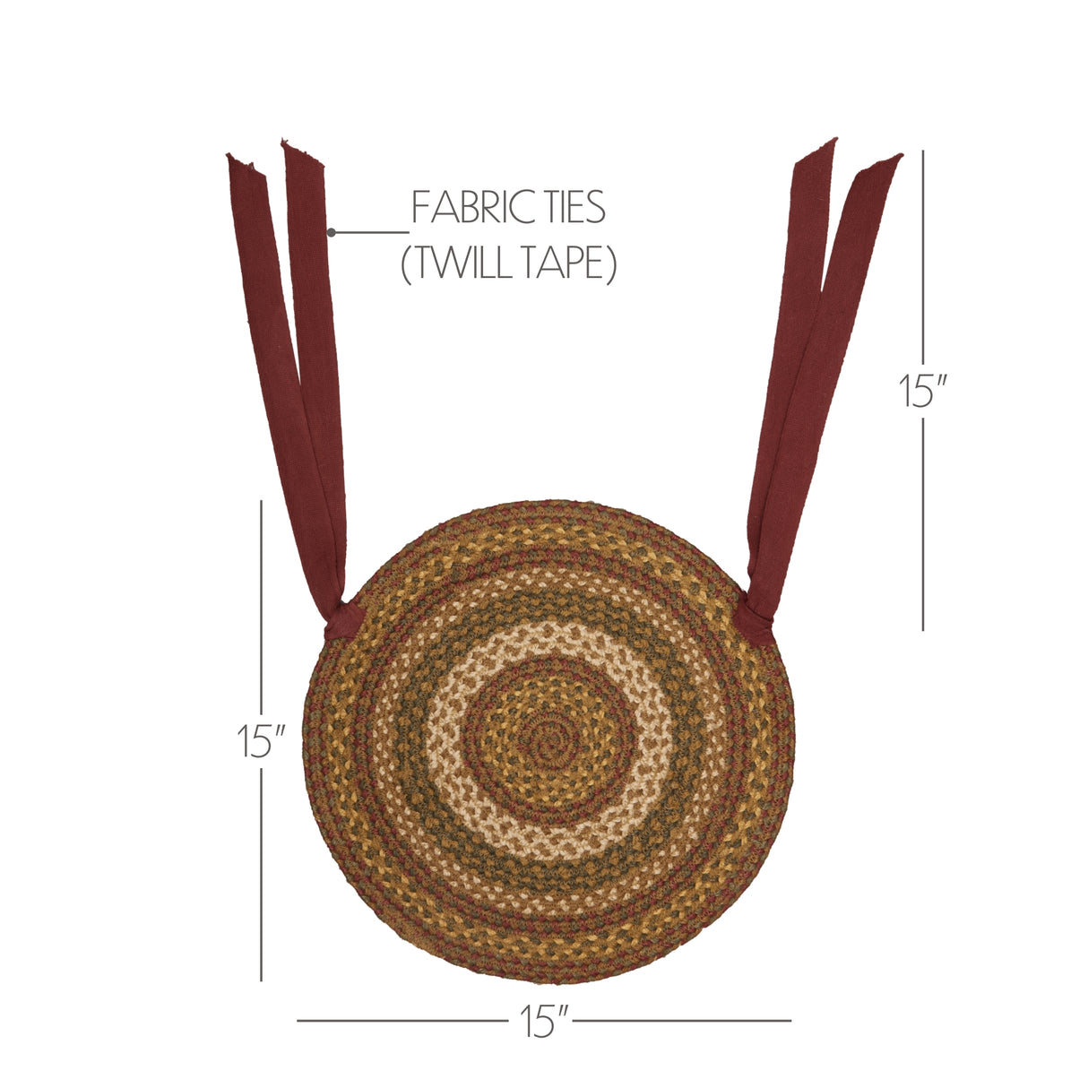 Tea Cabin Jute Chair Pad 15 inch Diameter Set of 6