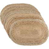 Jute Solid Color Textured Farmhouse Tabletop Kitchen Oval Placemat Set of 6, 12" x 18", Natural Tan 6 Count, 12 Pack