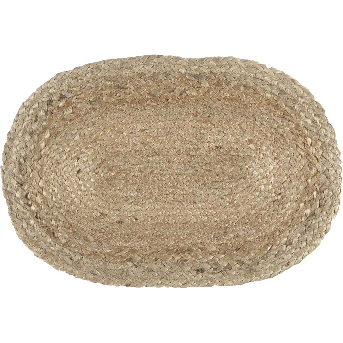 Jute Solid Color Textured Farmhouse Tabletop Kitchen Oval Placemat Set of 6, 12" x 18", Natural Tan 6 Count, 12 Pack