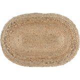 Jute Solid Color Textured Farmhouse Tabletop Kitchen Oval Placemat Set of 6, 12" x 18", Natural Tan 6 Count, 12 Pack