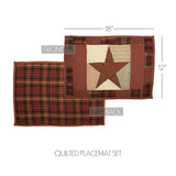 Abilene Star Burgundy 13x72 Table Runner & 6 pc 12x18 Placemat Set