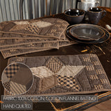 Farmhouse Star Charcoal Black 13x72 Table Runner & 6 pc 12x18 Placemat Set