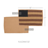 Patriotic Patch Kitchen Table Decor, Placemat Quilted Set of 6, Red, 12x18, 12 Pack