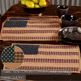 Patriotic Patch Kitchen Table Decor, Placemat Quilted Set of 6, Red, 12x18, 12 Pack