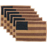 Patriotic Patch Kitchen Table Decor, Placemat Quilted Set of 6, Red, 12x18, 12 Pack