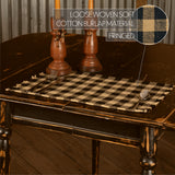 Burlap Black Check Raven 13x72 Table Runner & 6 pc 12x18 Placemat Set