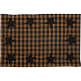 VHC Brands, Black Star, Cotton, 12x18, Placemat Set of 6, Black, 12 Pack