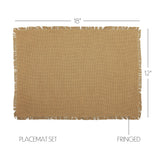 Burlap Natural Natural 13x72 Table Runner & 6 pc 12x18 Placemat Set