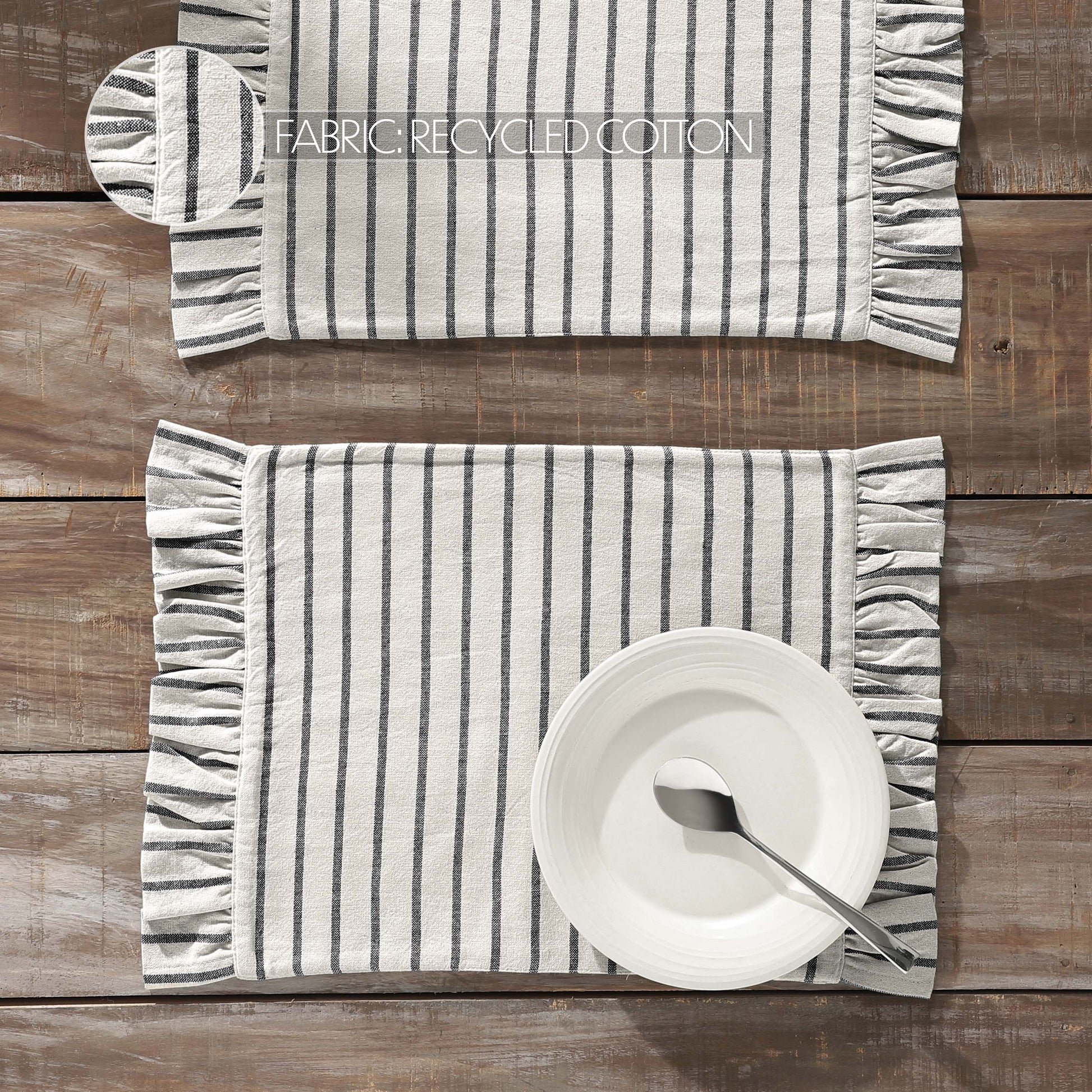 VHC Brands Placemat 13x19 Set of 2, Cotton Dining Room, Kitchen Placem