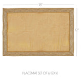 Tinsel Gold 13x72 Table Runner & 6 pc 12x18 Placemat Set