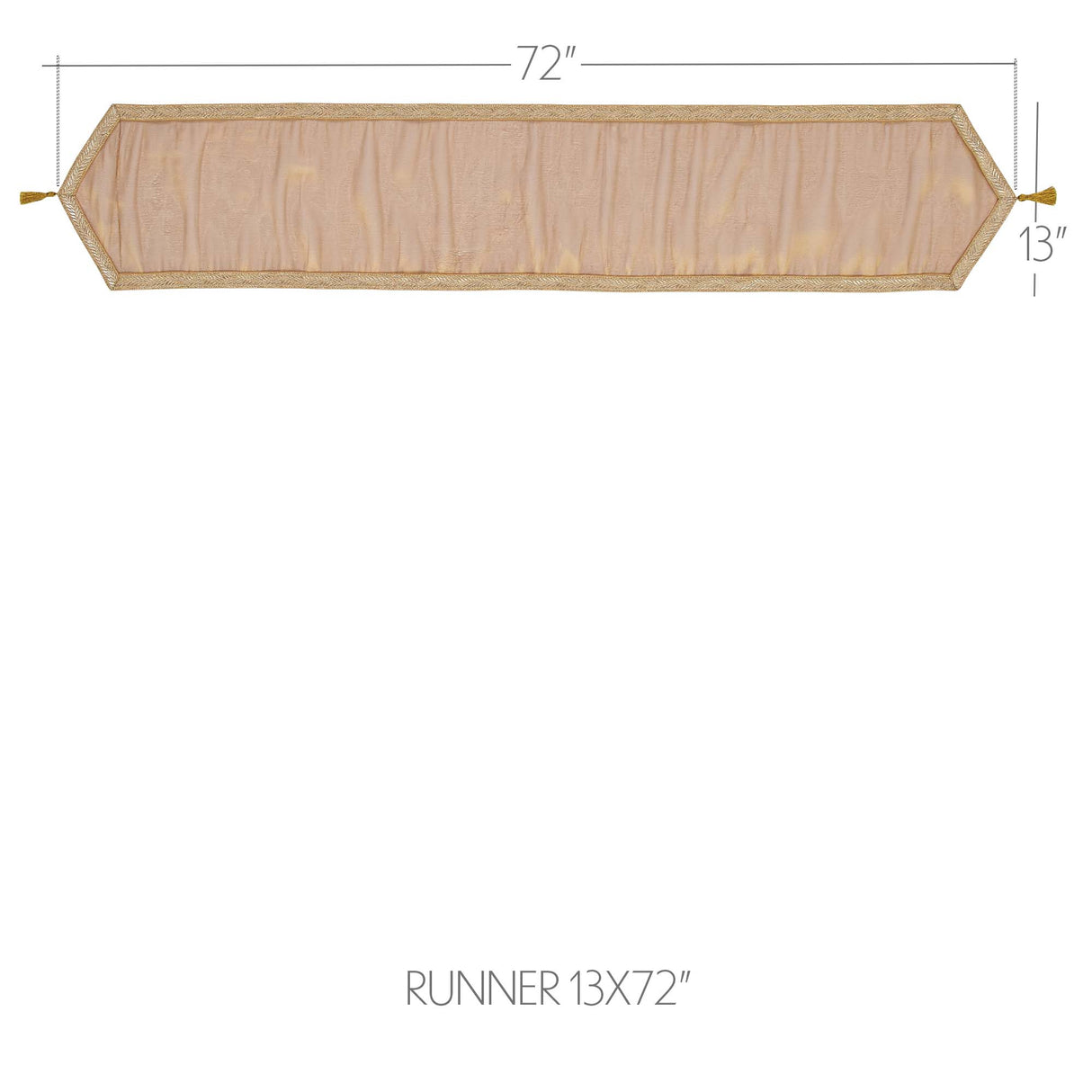 Tinsel Gold 13x72 Table Runner & 6 pc 12x18 Placemat Set