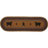 Heritage Farms Sheep Jute Stair Tread Oval Latex 8.5x27, Set of 7