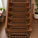 Heritage Farms Star Jute Stair Tread Oval Latex 8.5x27, Set of 7
