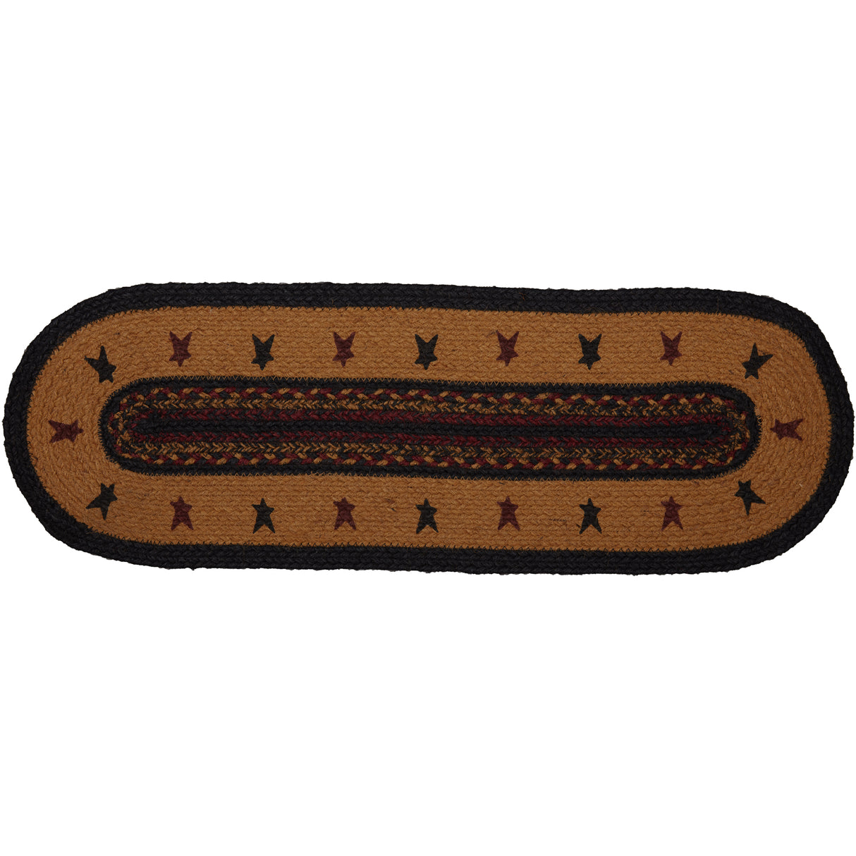 Heritage Farms Star Jute Stair Tread Oval Latex 8.5x27, Set of 7