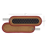 Liberty Stars Flag Jute Stair Tread Oval Latex 8.5x27, Set of 7