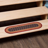 Liberty Stars Flag Jute Stair Tread Oval Latex 8.5x27, Set of 7