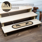 Sawyer Mill Charcoal Cow Jute Stair Tread Oval Latex 8.5x27, Set of 7