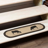 Sawyer Mill Charcoal Cow Jute Stair Tread Oval Latex 8.5x27, Set of 7