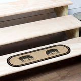 Sawyer Mill Charcoal Pig Jute Stair Tread Oval Latex 8.5x27, Set of 7