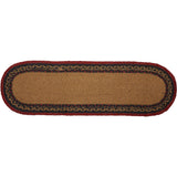 Cumberland Stenciled Moose Jute Stair Tread Oval Latex 8.5x27, Set of 7