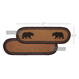 Wyatt Stenciled Bear Jute Stair Tread Oval Latex 8.5x27, Set of 7